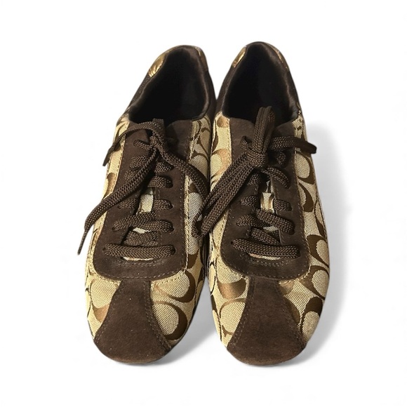 Coach Hilary Cignature Brown and Tan Sneakers sz 8.5 - Picture 2 of 5